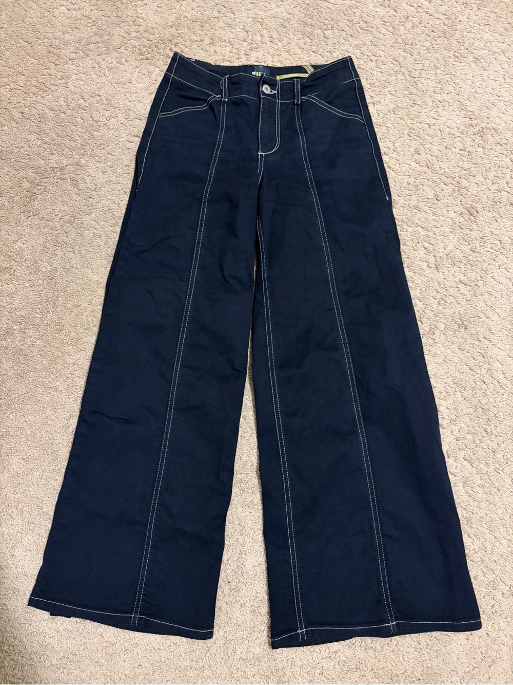 Maeve Anthropologie Delaney Clean Seamed Dark Wash Rinse Blue Jeans 25 Petite